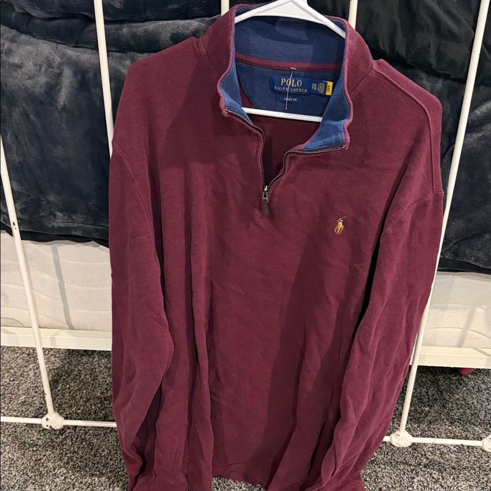 Polo by Ralph Lauren Burgundy Quarter-Zip Sweatshirt